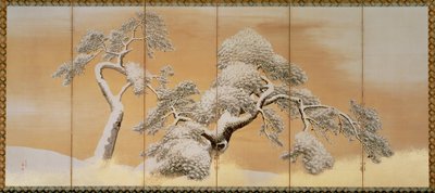 The Pines under Snow (detail) by Maruyama Okyo